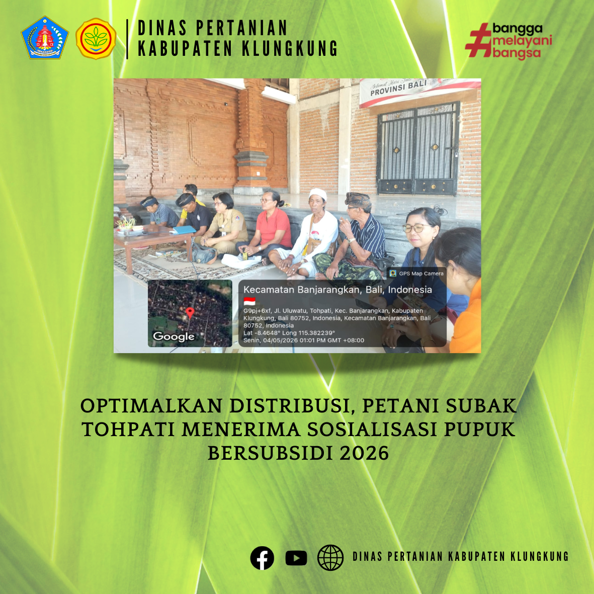 Optimalkan Distribusi, Petani Subak Tohpati Menerima Sosialisasi Pupuk Bersubsidi 2026